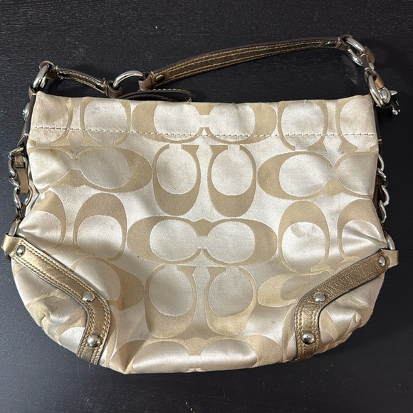 Coach Handbags - Light Tan with Blue Lining Coach Purse